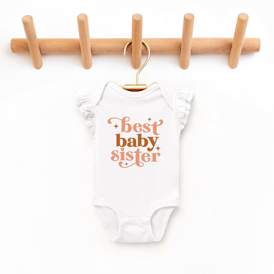 Best Baby Sister | Baby Graphic Flutter Sleeve Onesie