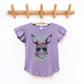 Green Hip Hop Bunny | Toddler Flutter Sleeve Crew Neck