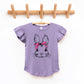 Bunny With Bandana | Toddler Flutter Sleeve Crew Neck