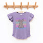 Easter Stacked Leopard Bunny | Toddler Flutter Sleeve Crew Neck