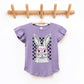 Spotted Bunny With Glasses | Toddler Flutter Sleeve Crew Neck