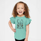 Bunny With Leopard Glasses | Toddler Flutter Sleeve Crew Neck