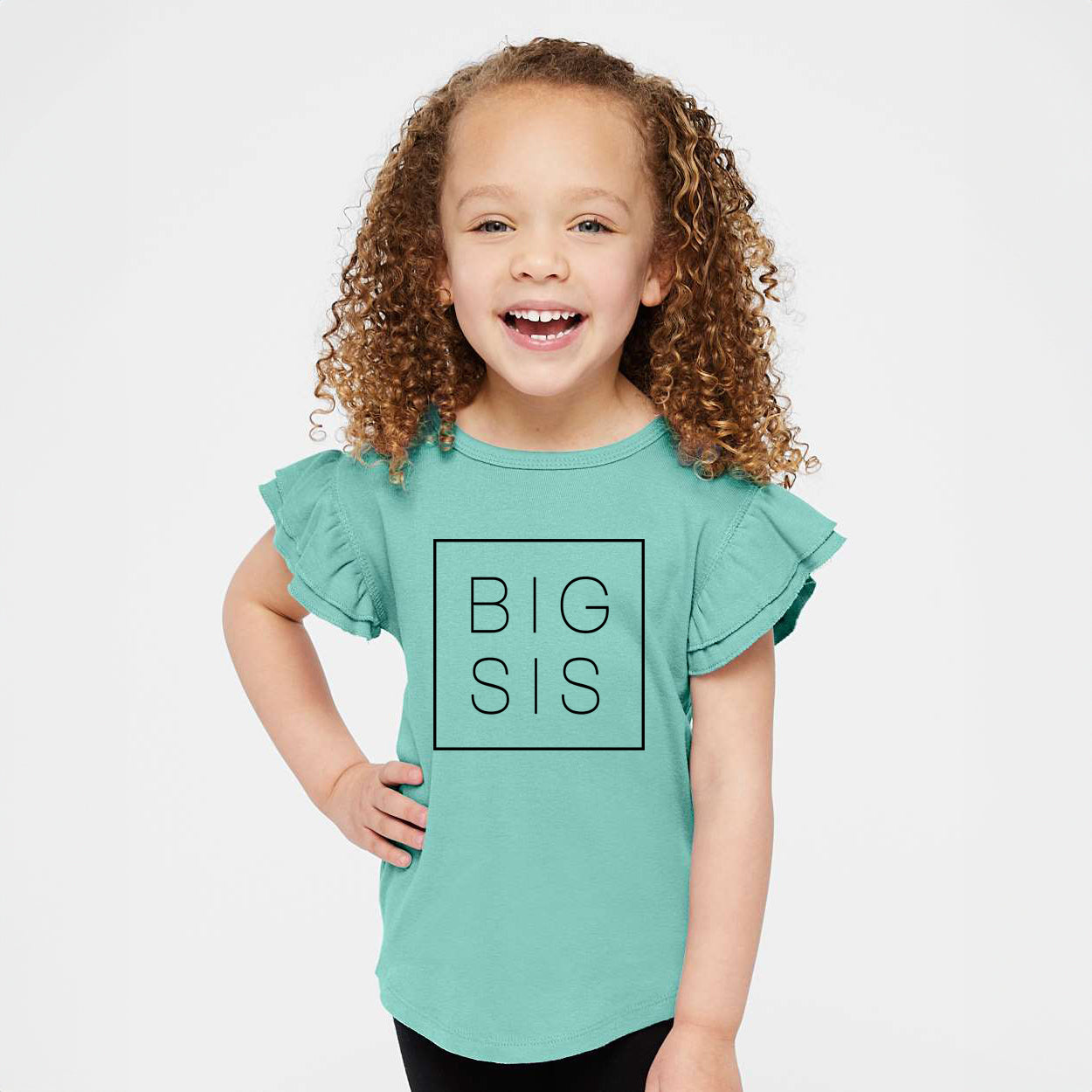 Big Sis Square | Toddler Graphic Flutter Sleeve Tee