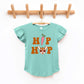 Hip Hop Bunny With Sunglasses | Toddler Flutter Sleeve Crew Neck