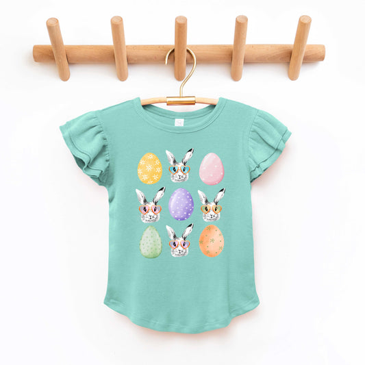 Bunny Egg Easter Chart | Toddler Flutter Sleeve Crew Neck