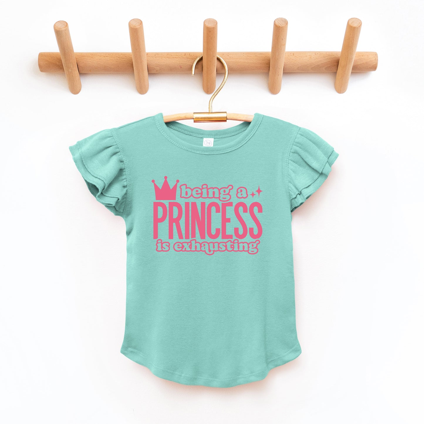 Being A Princess Is Exhausting | Toddler Graphic Flutter Sleeve Tee