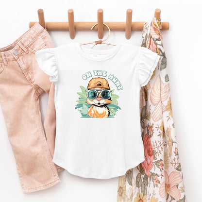 On The Hunt Bunny | Toddler Flutter Sleeve Crew Neck