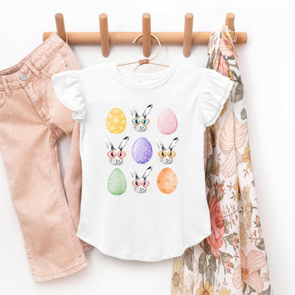 Bunny Egg Easter Chart | Toddler Flutter Sleeve Crew Neck