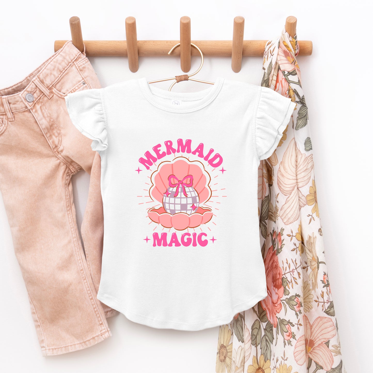 Mermaid Magic | Toddler Graphic Flutter Sleeve Tee