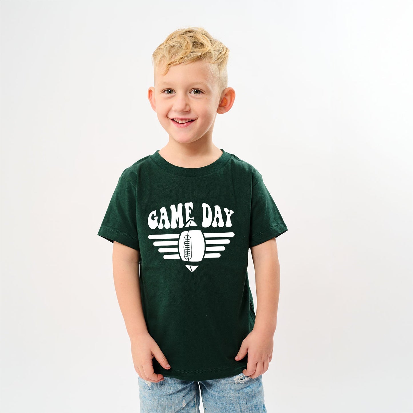 Football Game Day Stripes | Youth Graphic Short Sleeve Tee
