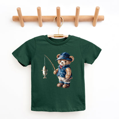 Teddy Bear Fisherman | Youth Graphic Short Sleeve Tee