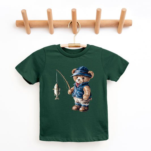 Teddy Bear Fisherman | Youth Graphic Short Sleeve Tee