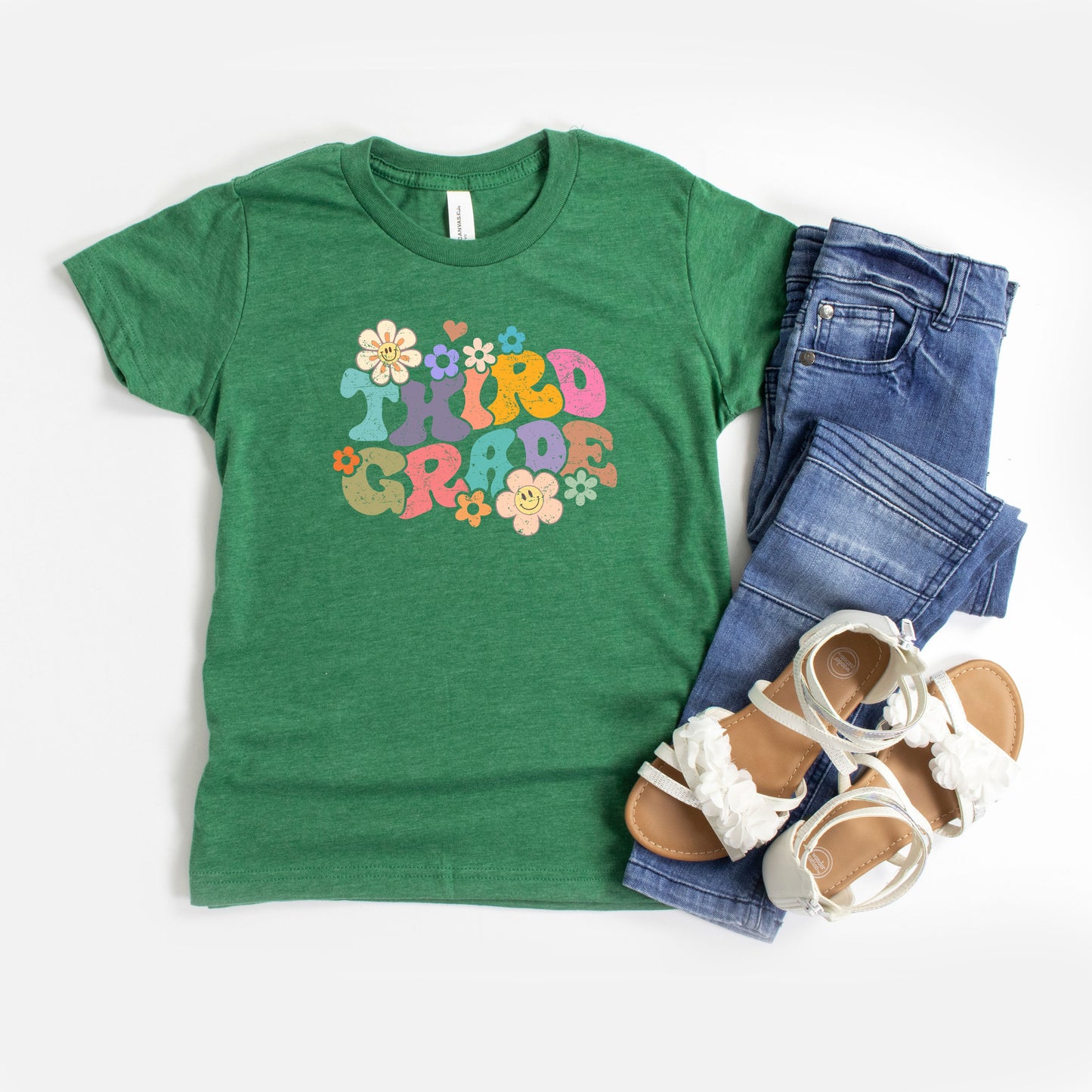 Third Grade Flowers | Youth Graphic Short Sleeve Tee