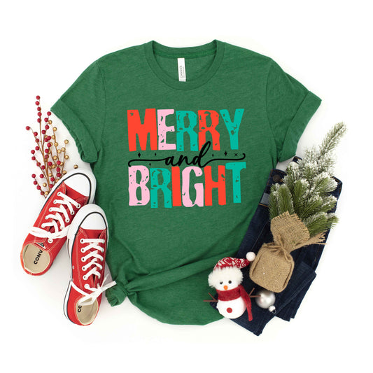 Merry And Bright Colorful | Youth Graphic Short Sleeve Tee