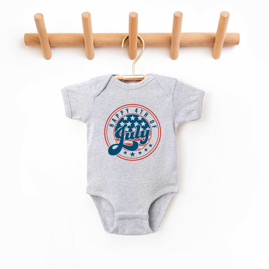 Happy Fourth Circle | Baby Graphic Short Sleeve Onesie