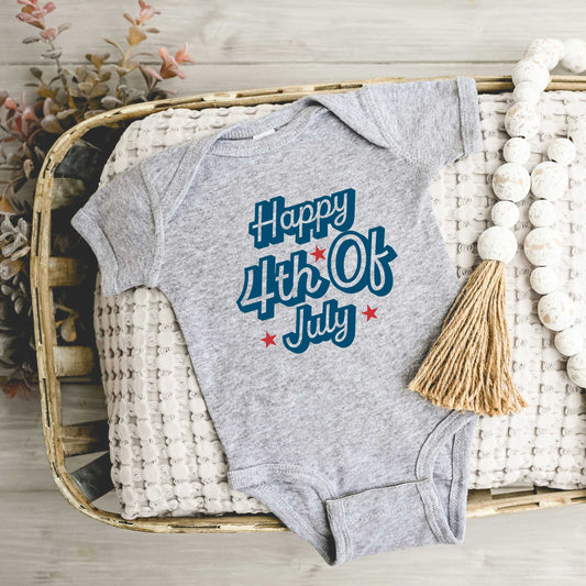 Happy 4th of July Stars | Baby Graphic Short Sleeve Onesie