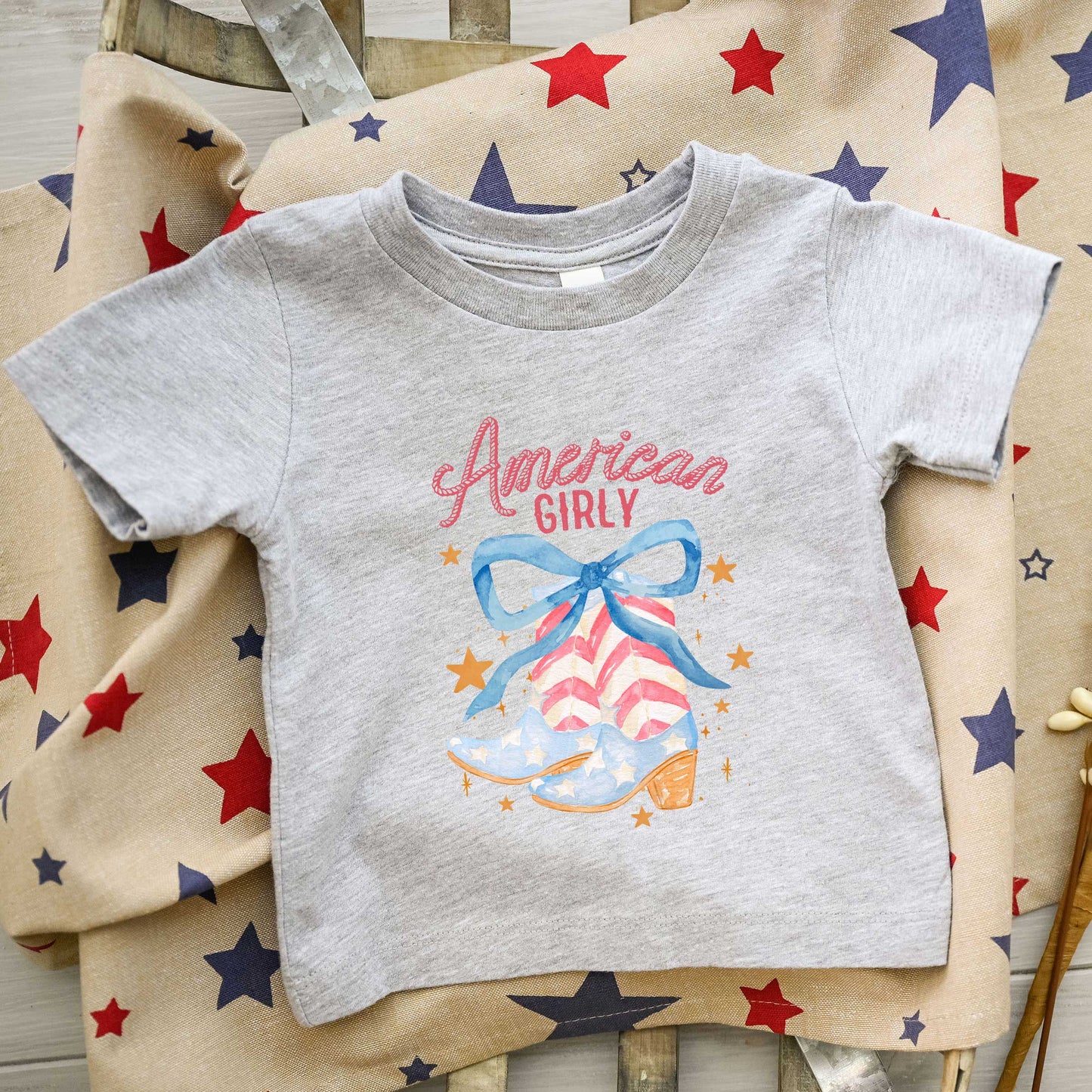 American Girly Coquette Boots | Toddler Graphic Short Sleeve Tee