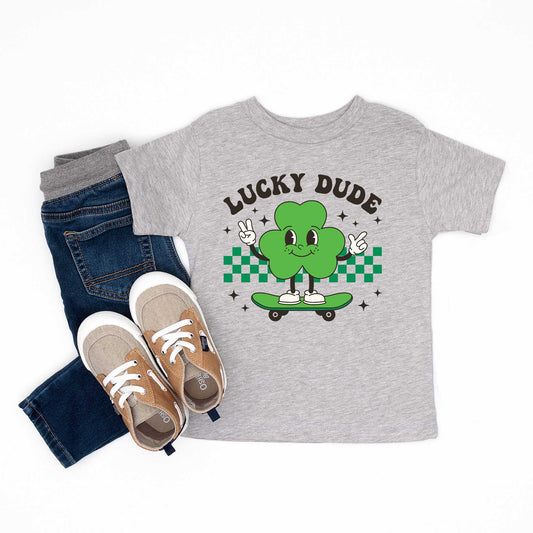 Lucky Dude Skateboard | Youth Short Sleeve Crew Neck