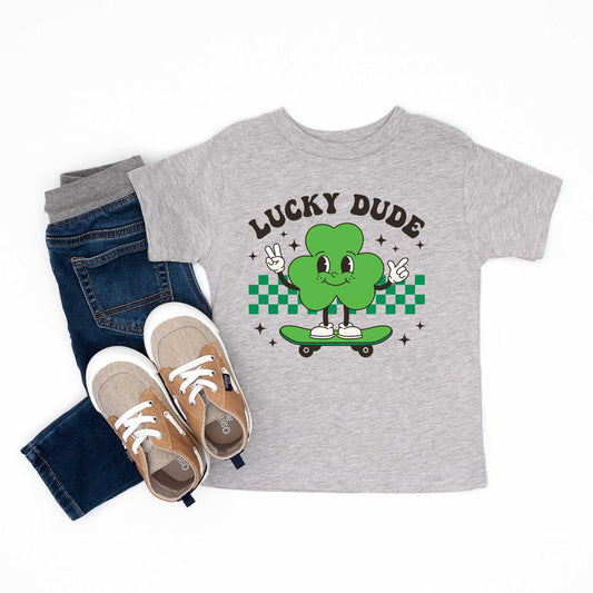 Lucky Dude Skateboard | Toddler Short Sleeve Crew Neck