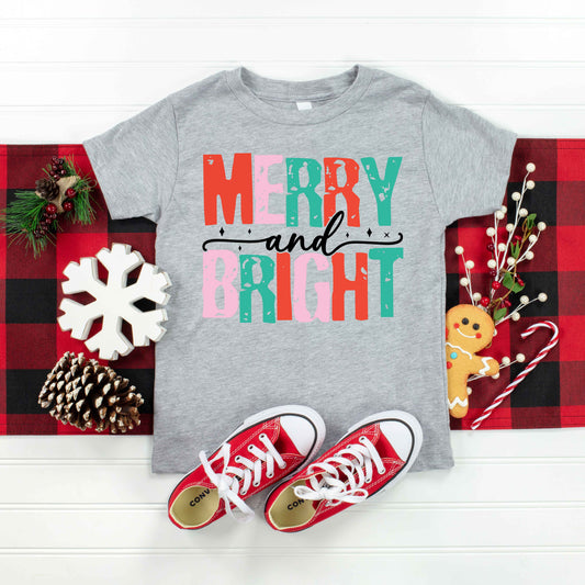 Merry And Bright Colorful | Toddler Graphic Short Sleeve Tee