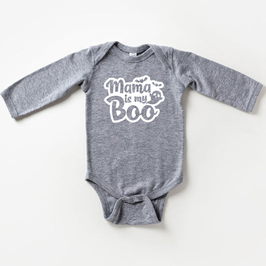 Mama Is My Boo Ghost | Baby Graphic Long Sleeve Onesie