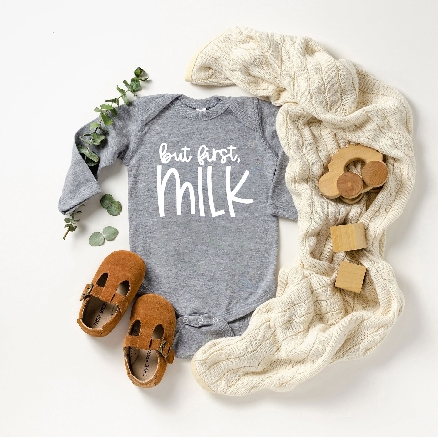 But First Milk | Baby Long Sleeve Onesie