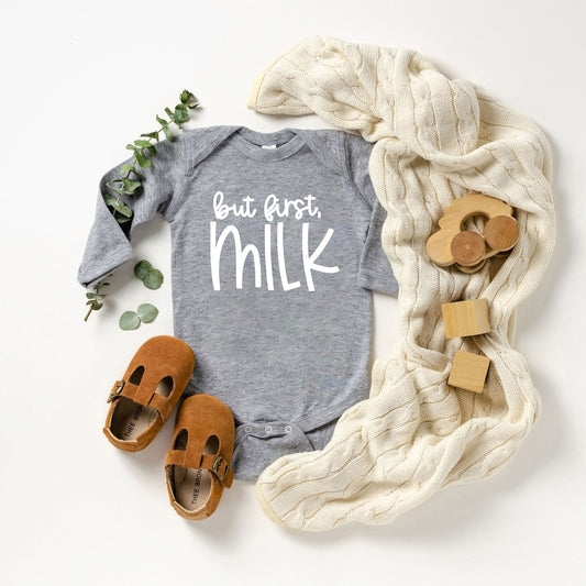 But First Milk | Baby Long Sleeve Onesie