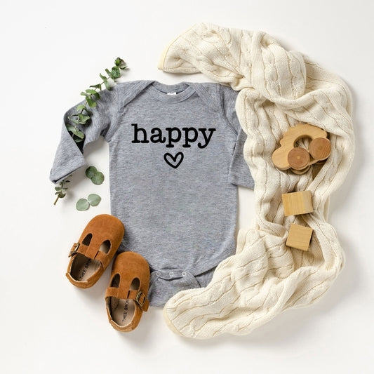 Happy Heart | Baby Long Sleeve Onesie