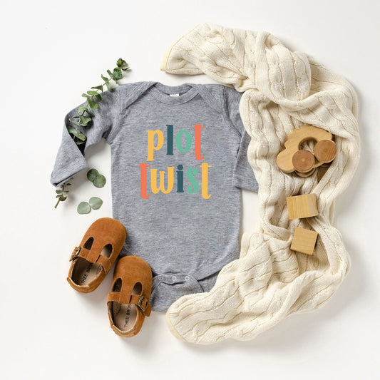 Plot Twist Colorful | Baby Graphic Long Sleeve Onesie