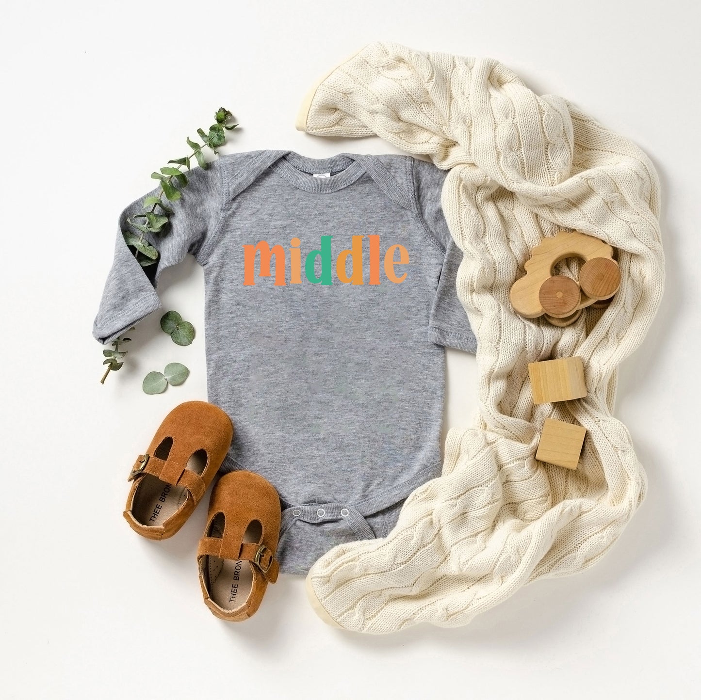 Middle Colorful | Baby Graphic Long Sleeve Onesie