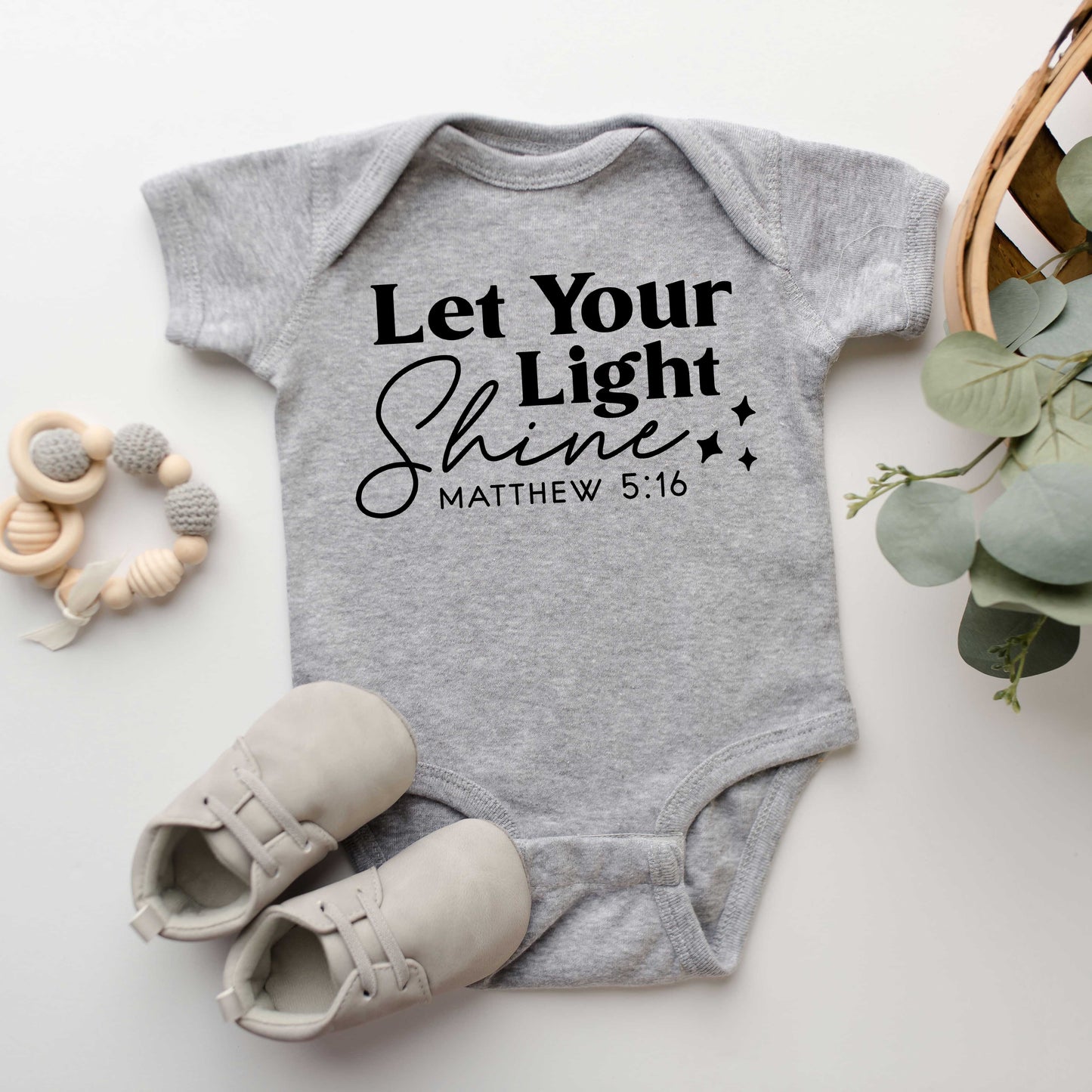 Let Your Light Shine Stars | Baby Graphic Short Sleeve Onesie