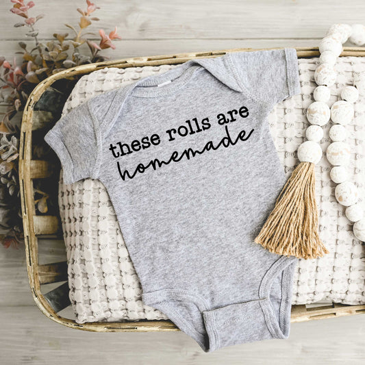 These Rolls Are Homemade | Baby Graphic Short Sleeve Onesie