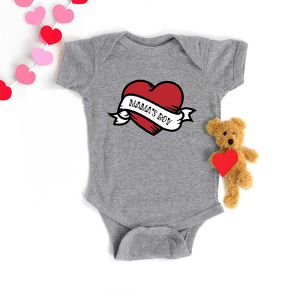 Mama's Boy Heart | Baby Graphic Short Sleeve Onesie