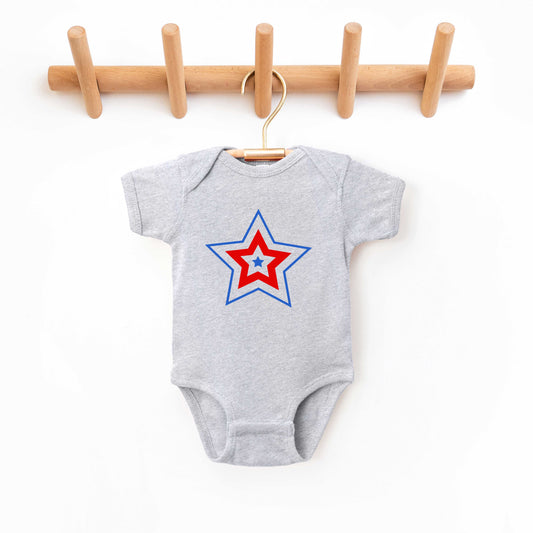 Patriotic Three Star | Baby Graphic Short Sleeve Onesie