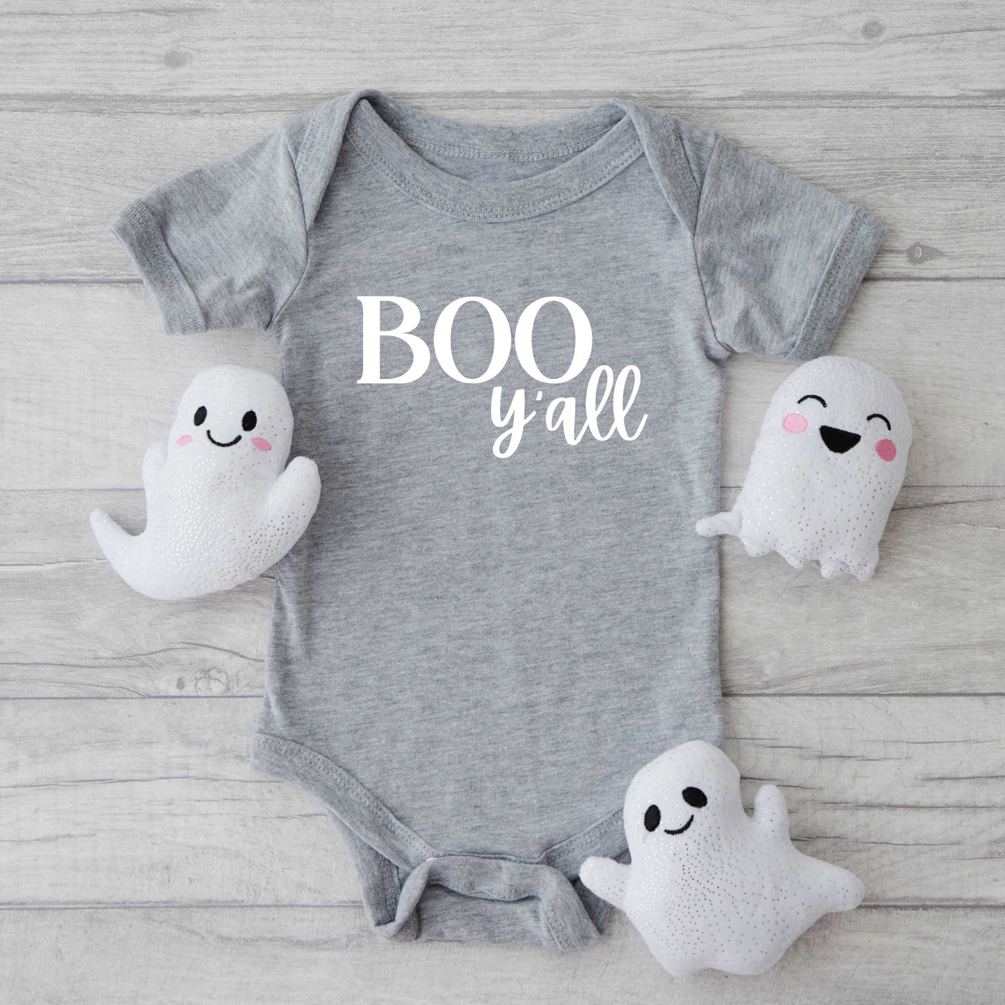 Boo Y'all Cursive | Baby Graphic Short Sleeve Onesie