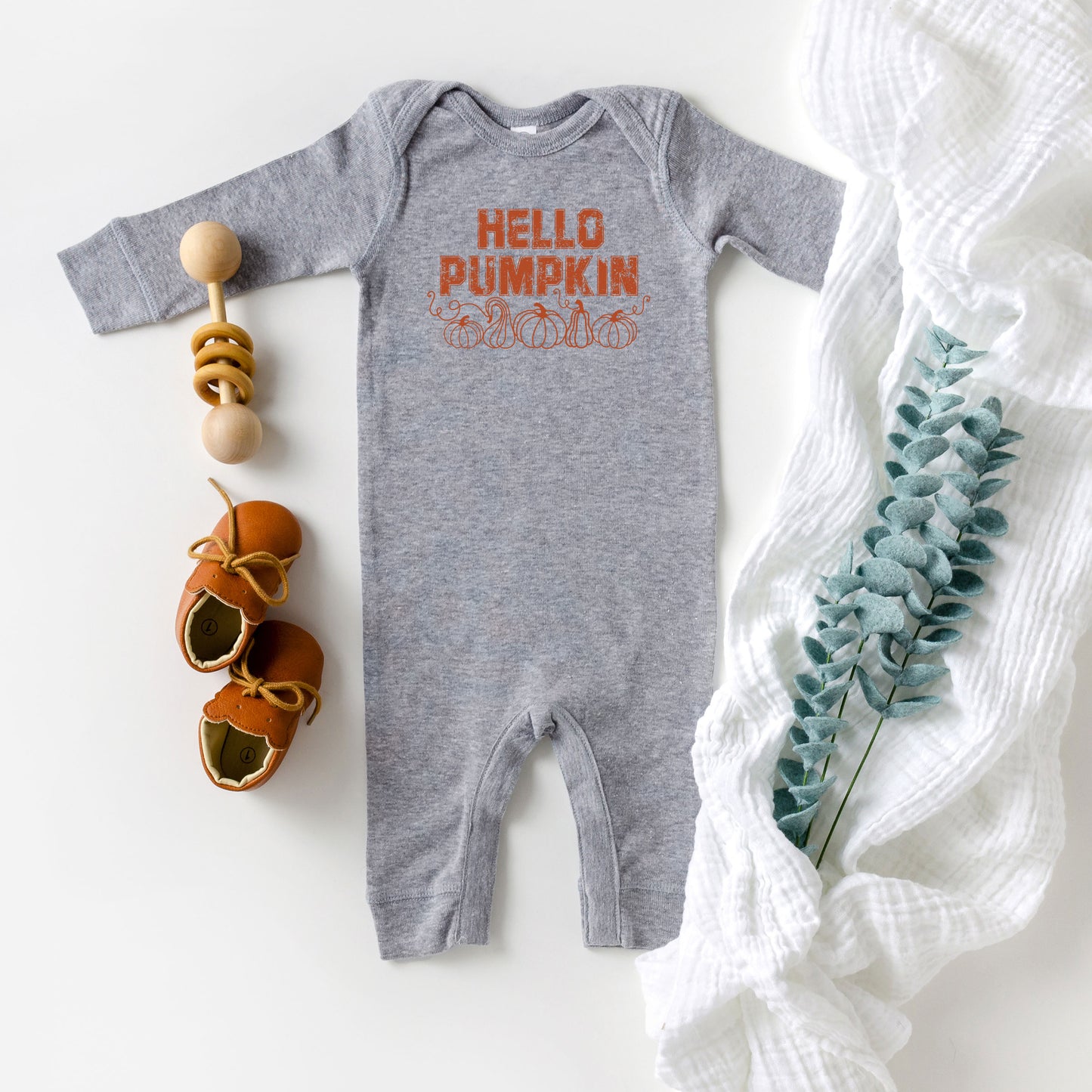 Hello Pumpkin Distressed | Baby Graphic Romper