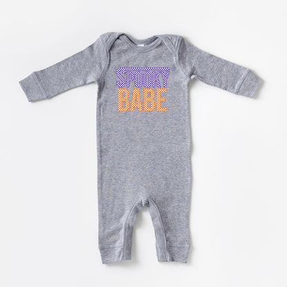 Spooky Babe Checkered | Baby Graphic Romper