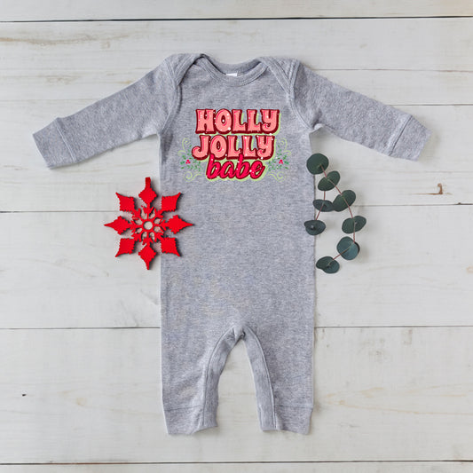 Holly Jolly Babe Stacked | Baby Graphic Romper
