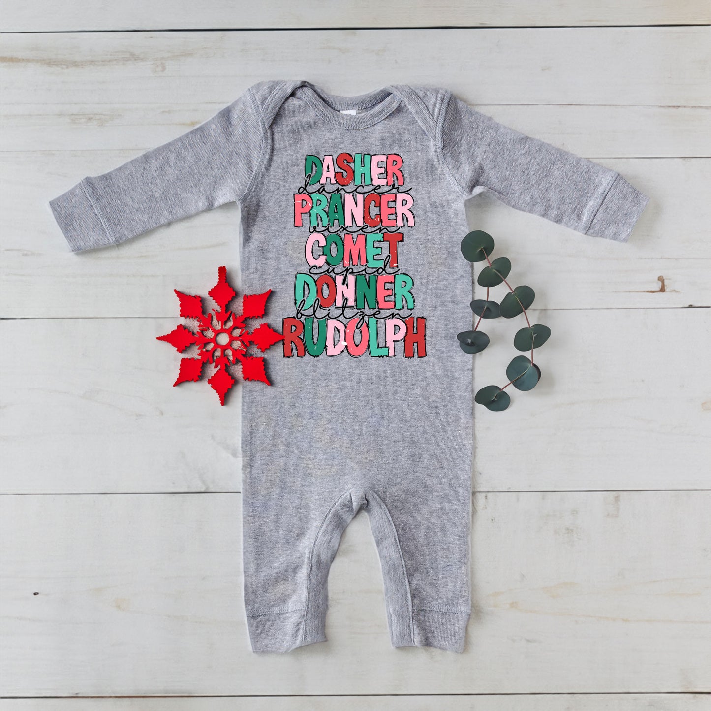 Reindeers Stacked | Baby Graphic Romper