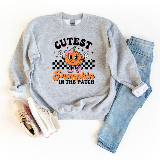 Cutest Pumpkin Checkered | Youth Graphic Sweatshirt