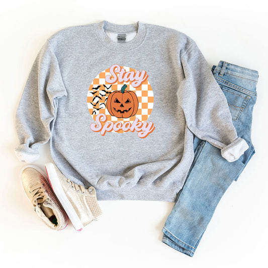 Stay Spooky Bats Checkered | Youth Graphic Sweatshirt