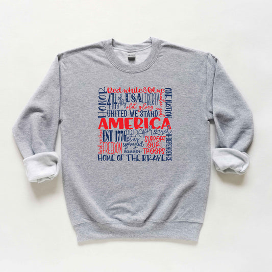 America Words Colorful | Youth Sweatshirt