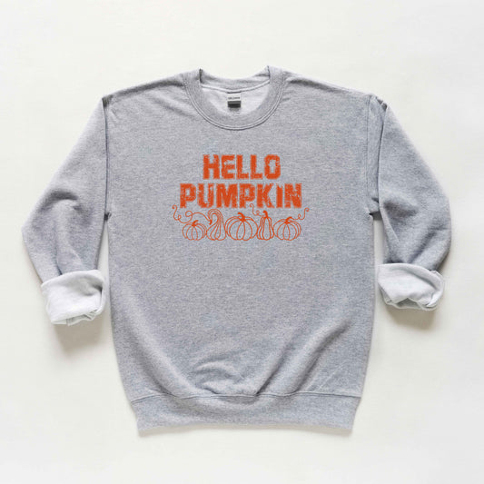 Hello Pumpkin Distressed | Youth Graphic Sweatshirt