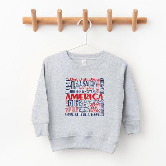 America Words Colorful | Toddler Sweatshirt
