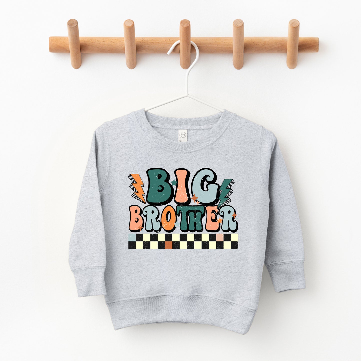 Big Brother Checkered | Toddler Graphic Sweatshirt