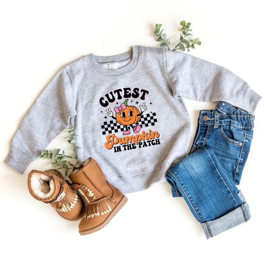 Cutest Pumpkin Checkered | Toddler Graphic Sweatshirt
