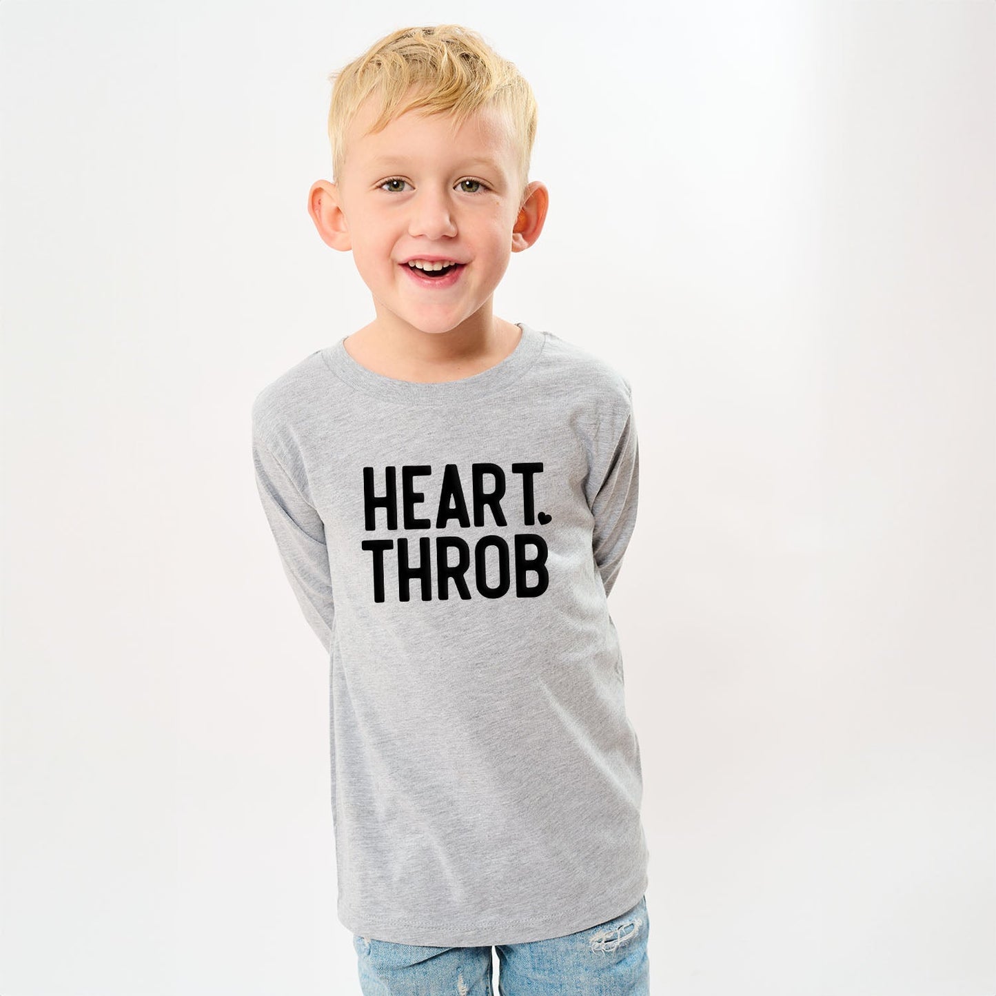 Heart Throb Small Heart Puff Print | Toddler Graphic Long Sleeve Tee