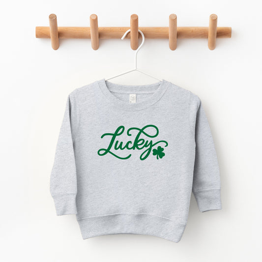 Cursive Lucky Clover | Youth Ultra-Soft Graphic Sweatshirt