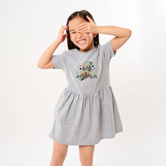 Big Sister Lightning Bolt | Toddler Graphic Dress