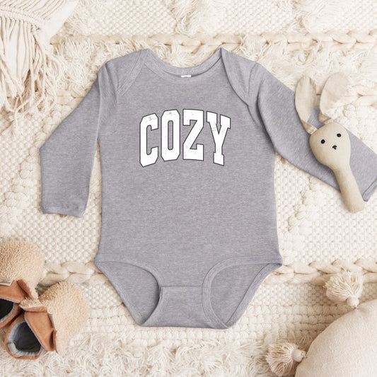 Cozy Worn Varsity | Baby Graphic Long Sleeve Onesie